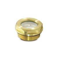 GN 743.3 Oil Level Sight Glass Brass Natural Glass Resistant up to 180° C